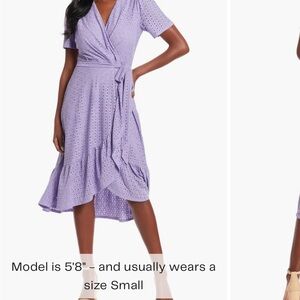 London Times Lavender Wrap Dress